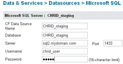 CF ADministratore Settings